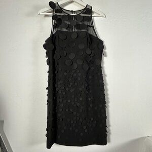 Nue by Shani Womens Black Payette Circle Shaper Sleeveless Shift Dress Size 8